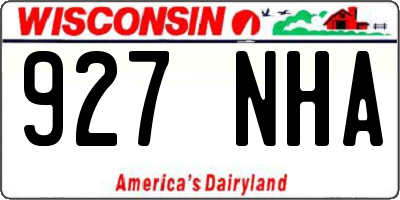 WI license plate 927NHA