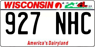 WI license plate 927NHC