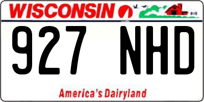 WI license plate 927NHD