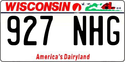 WI license plate 927NHG