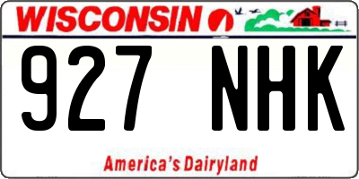 WI license plate 927NHK