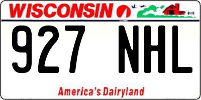 WI license plate 927NHL