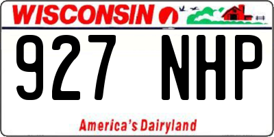 WI license plate 927NHP