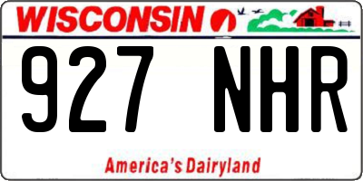 WI license plate 927NHR