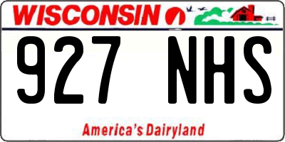 WI license plate 927NHS