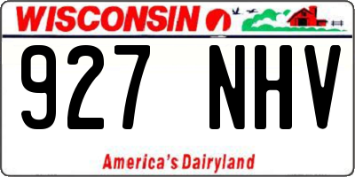 WI license plate 927NHV