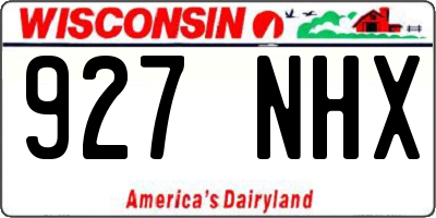 WI license plate 927NHX