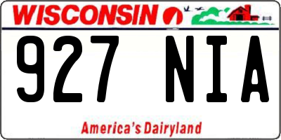 WI license plate 927NIA