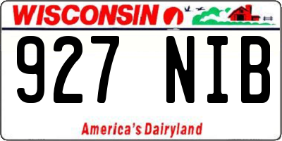 WI license plate 927NIB