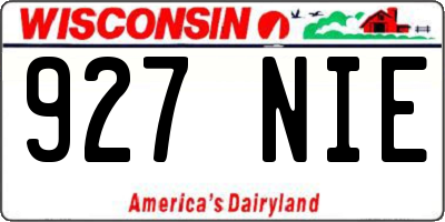 WI license plate 927NIE