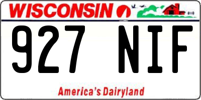 WI license plate 927NIF