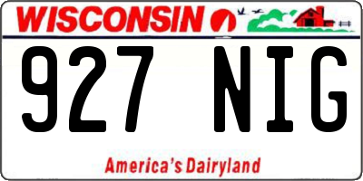 WI license plate 927NIG