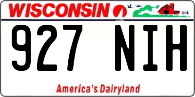WI license plate 927NIH