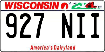WI license plate 927NII