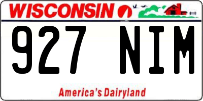 WI license plate 927NIM