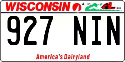 WI license plate 927NIN