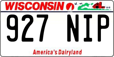 WI license plate 927NIP