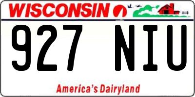 WI license plate 927NIU