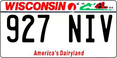 WI license plate 927NIV