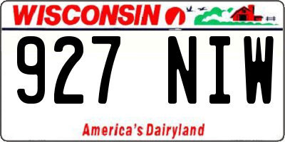 WI license plate 927NIW