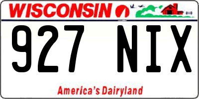 WI license plate 927NIX