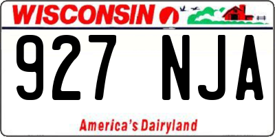 WI license plate 927NJA