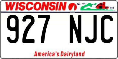 WI license plate 927NJC