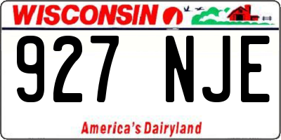 WI license plate 927NJE