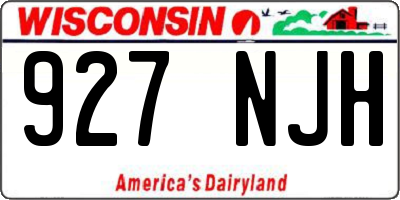WI license plate 927NJH