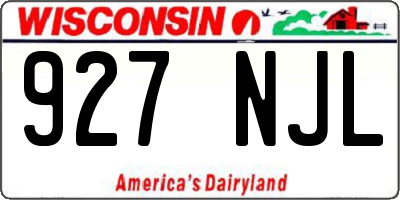 WI license plate 927NJL