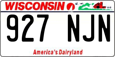 WI license plate 927NJN