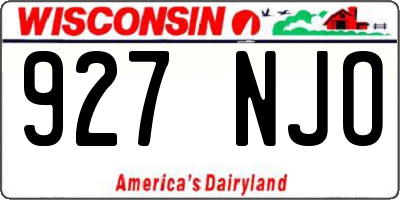 WI license plate 927NJO