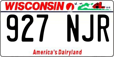WI license plate 927NJR
