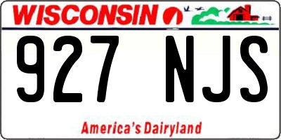 WI license plate 927NJS
