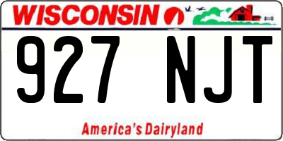 WI license plate 927NJT