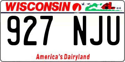WI license plate 927NJU