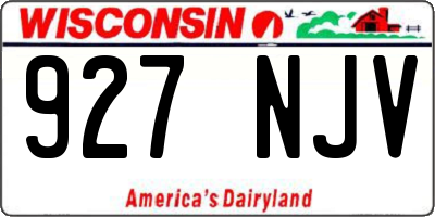 WI license plate 927NJV