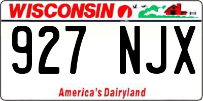 WI license plate 927NJX