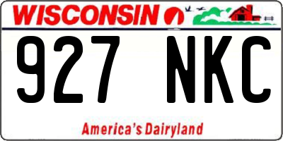 WI license plate 927NKC