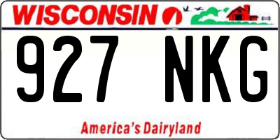 WI license plate 927NKG