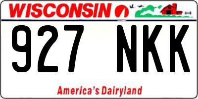 WI license plate 927NKK