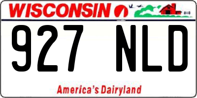 WI license plate 927NLD