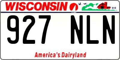WI license plate 927NLN