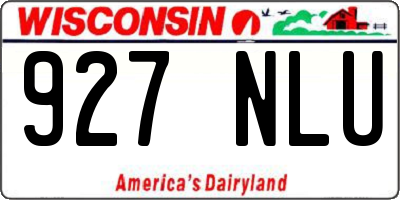 WI license plate 927NLU