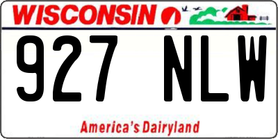 WI license plate 927NLW
