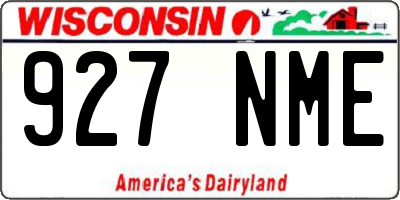 WI license plate 927NME