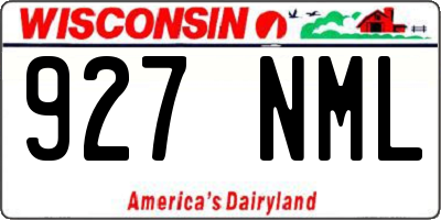 WI license plate 927NML