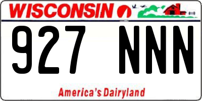 WI license plate 927NNN