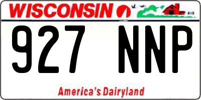 WI license plate 927NNP