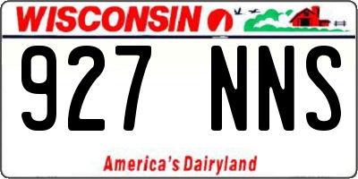 WI license plate 927NNS